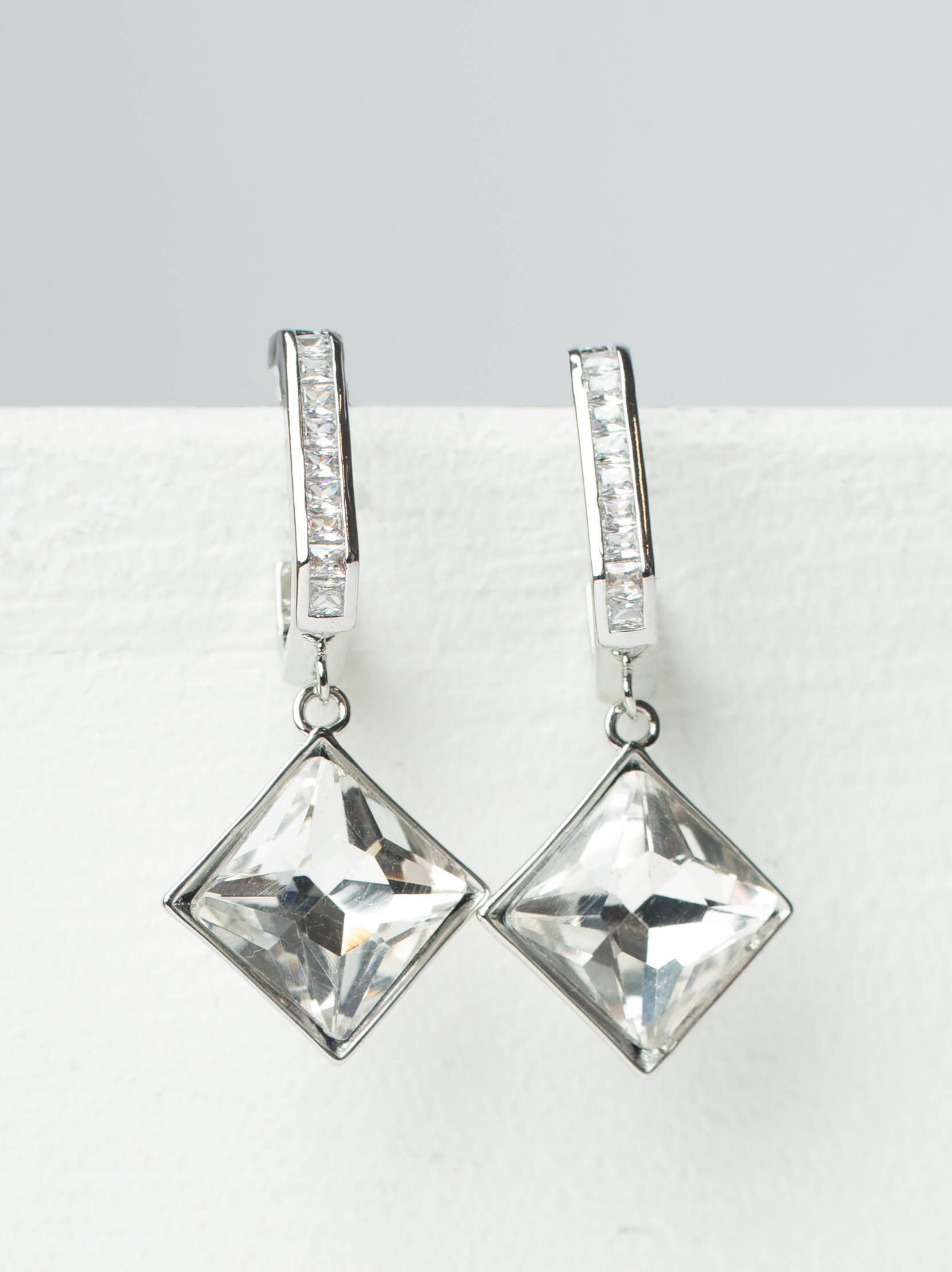 Crystal Diamond Drop Earrings