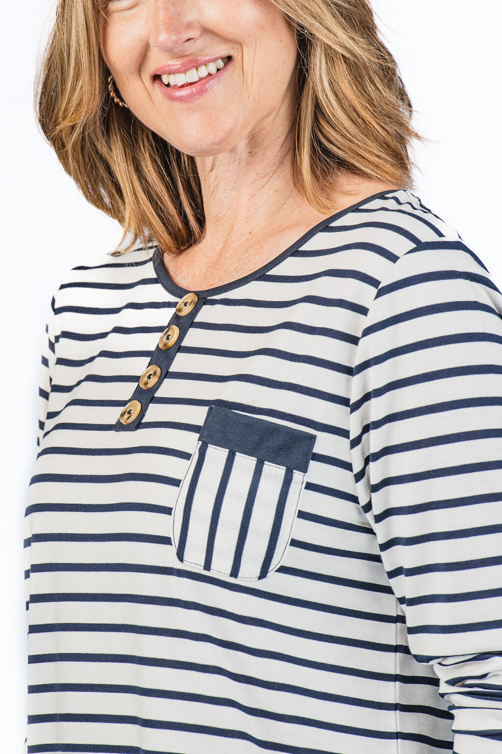 Stripe Button Top  Image 4