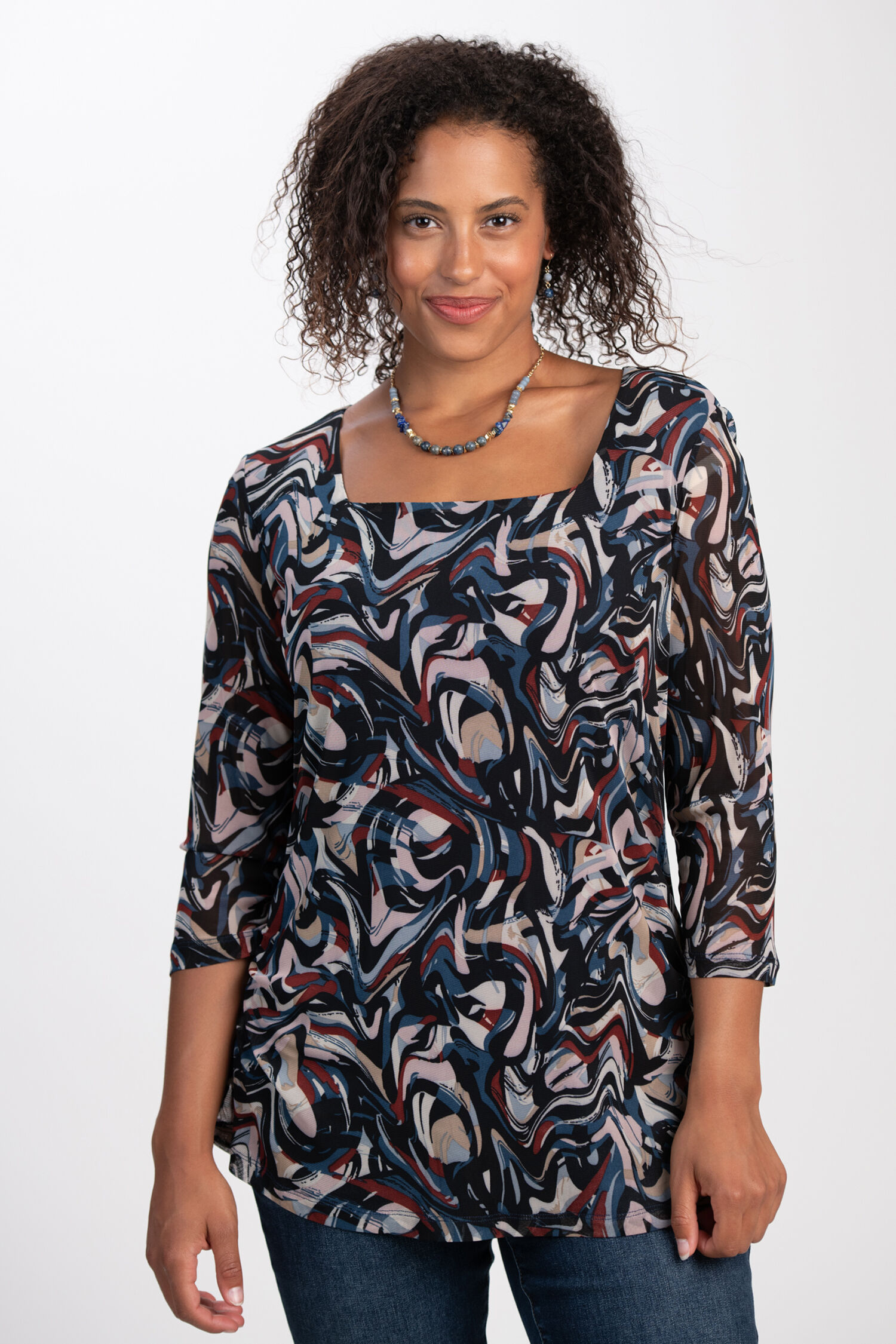 Square Neck Mesh Top  Image 1