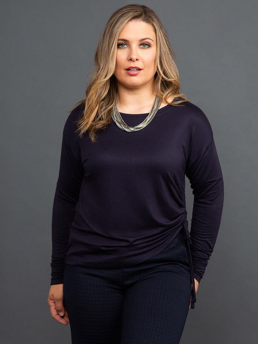 Wear-Two-Ways Long Sleeve French Terry Top Image 2