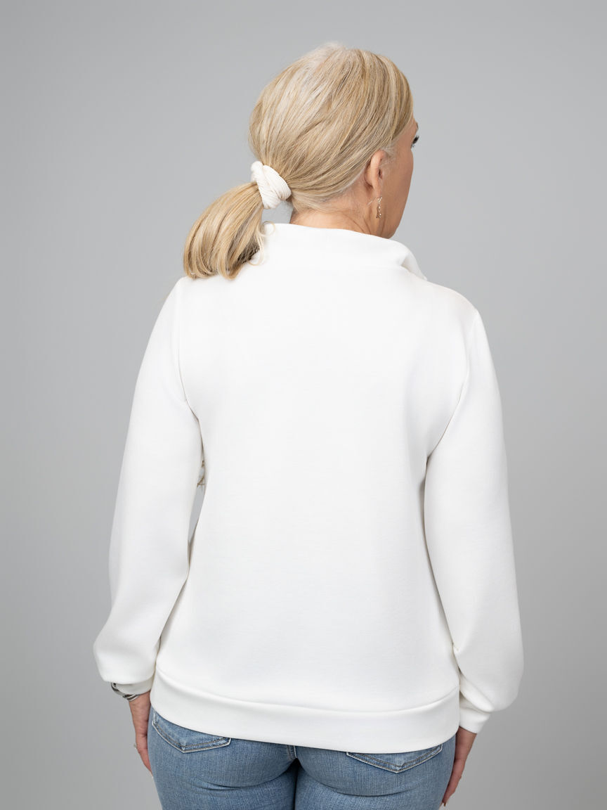 Long Sleeve Scuba Zip-Up Sweatshirt  Image 3