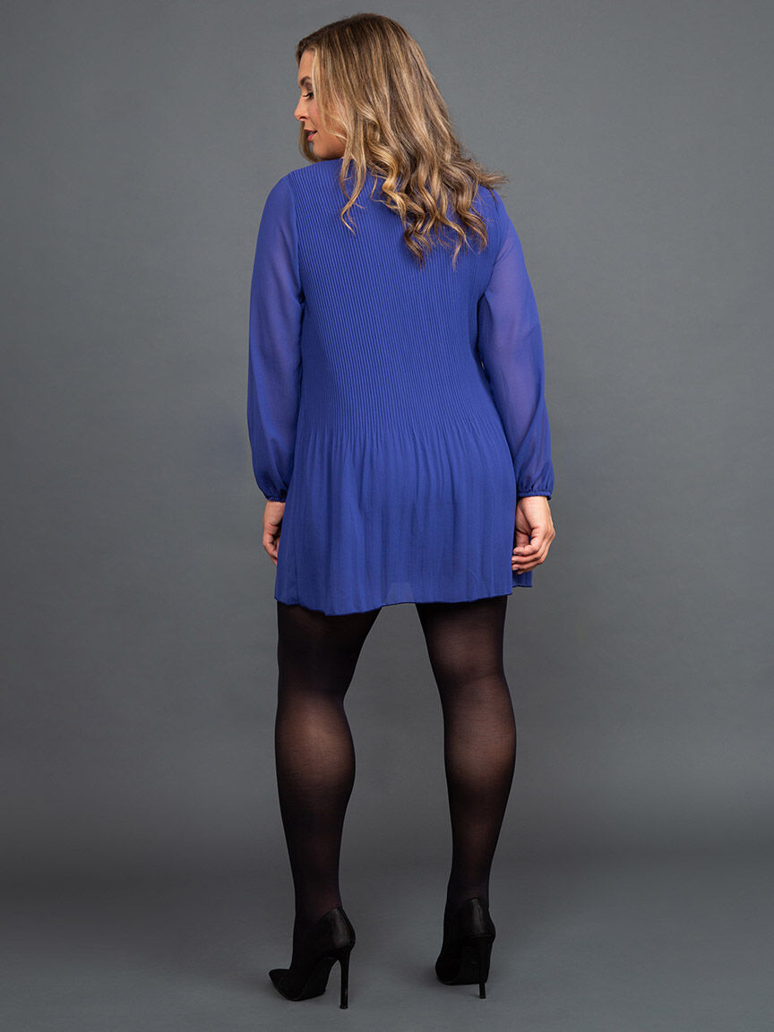 Puff Sleeve Pleated Chiffon Tunic  Image 3