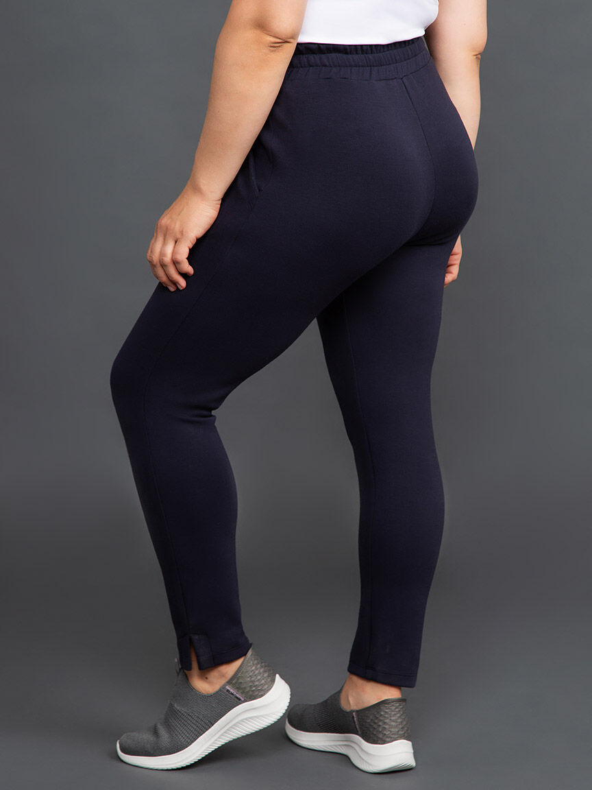 Scuba Pull-On Ankle Pants w/ Side Slits Image 3