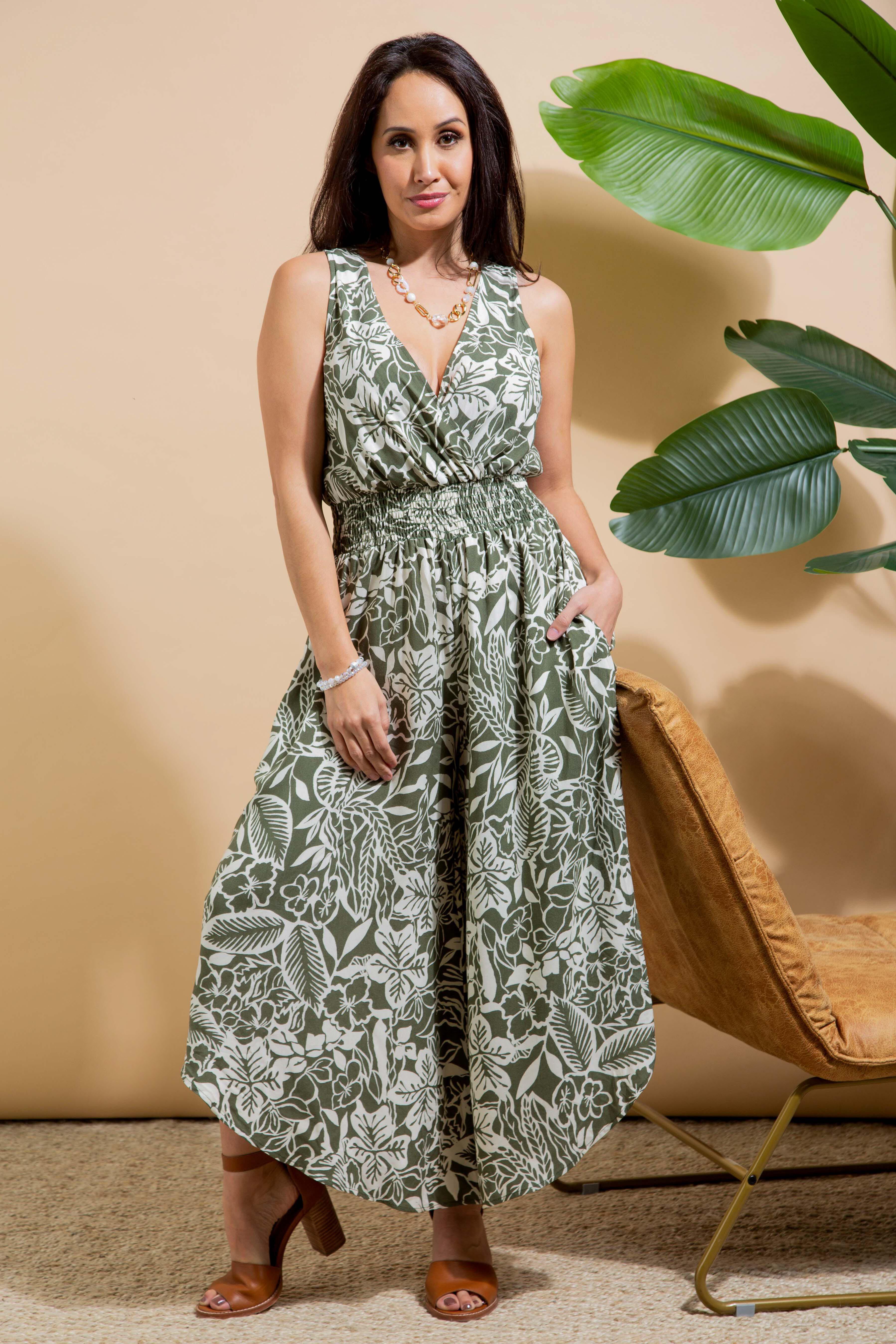 Floral V-Neck Jumpsuit Image 1