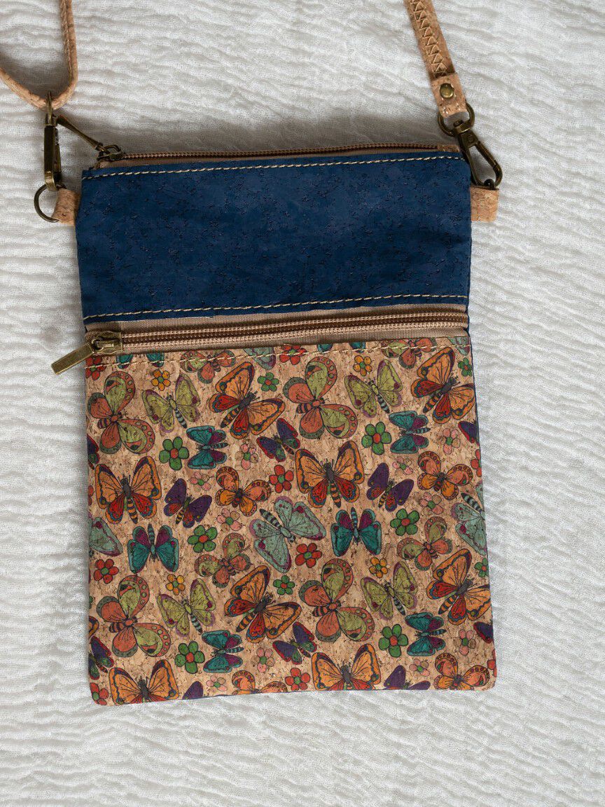 Faux Cork Crossbody Bag