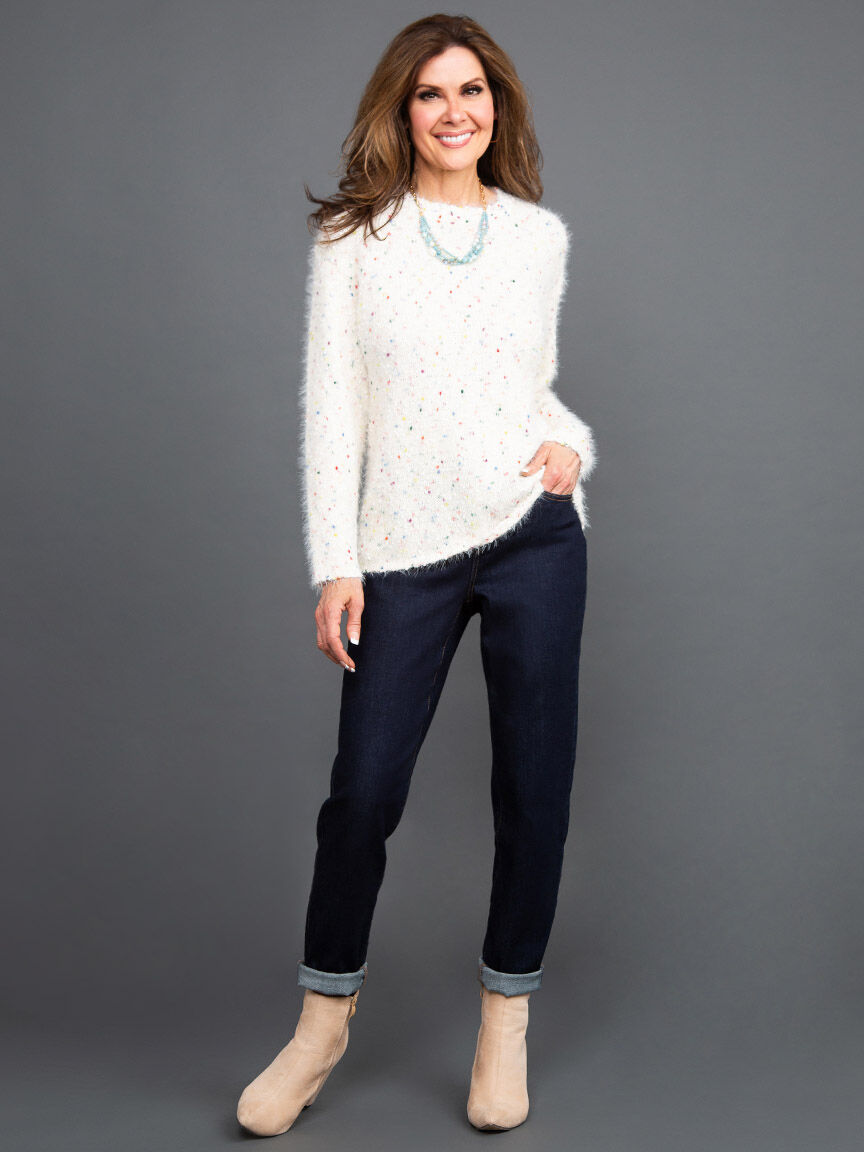 Long Sleeve Eyelash Knit Confetti Sweater Image 1