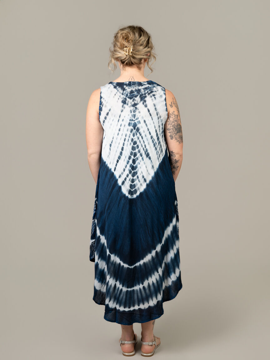 Sleeveless Tie Dye Midi Dress