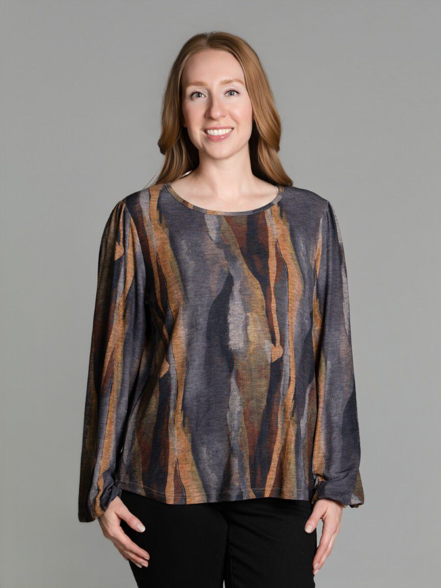 Long Sleeve Button Back Top