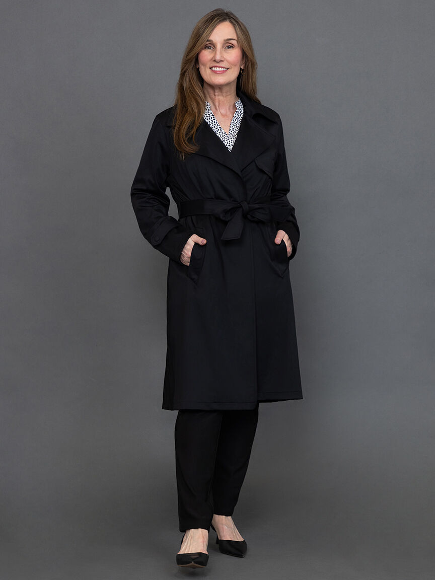 Techno Stretch Belted Trench Coat  Image 1