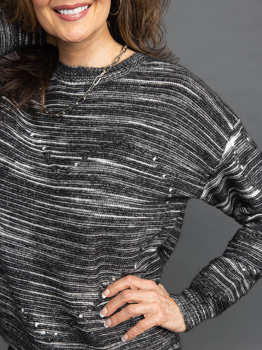 Boxy Cut Knit Heart Sweater Image 5