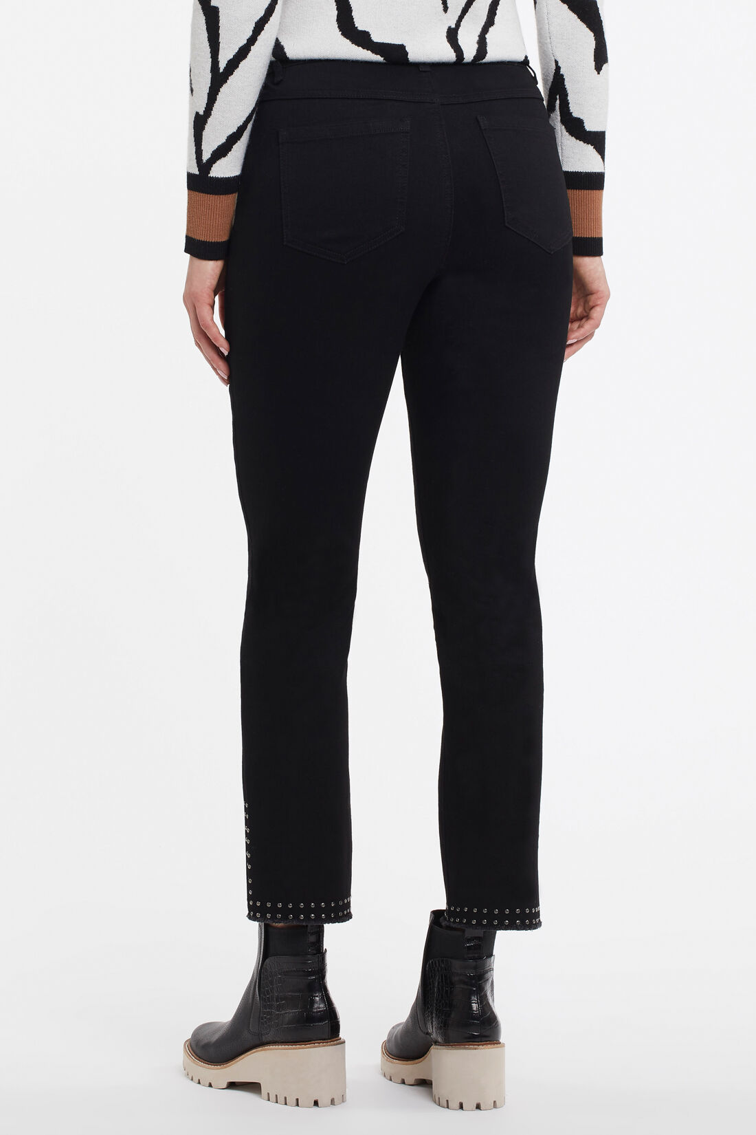 Studded Black Straight Mid-Rise Denim  Image 2