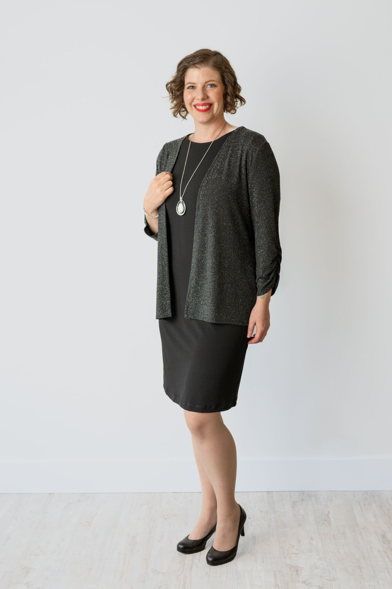 Classic Sparkly Rouched Cardigan Image 3