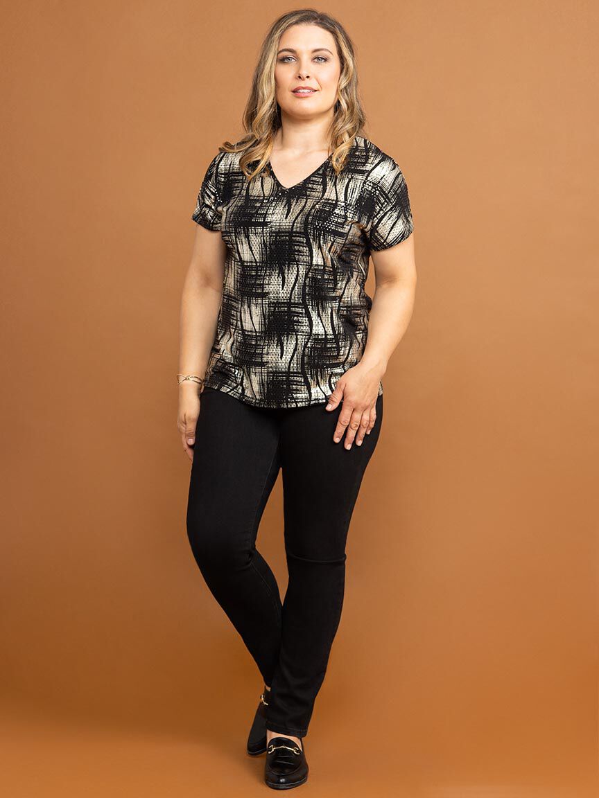 Short Sleeve Holiday Top Image 1