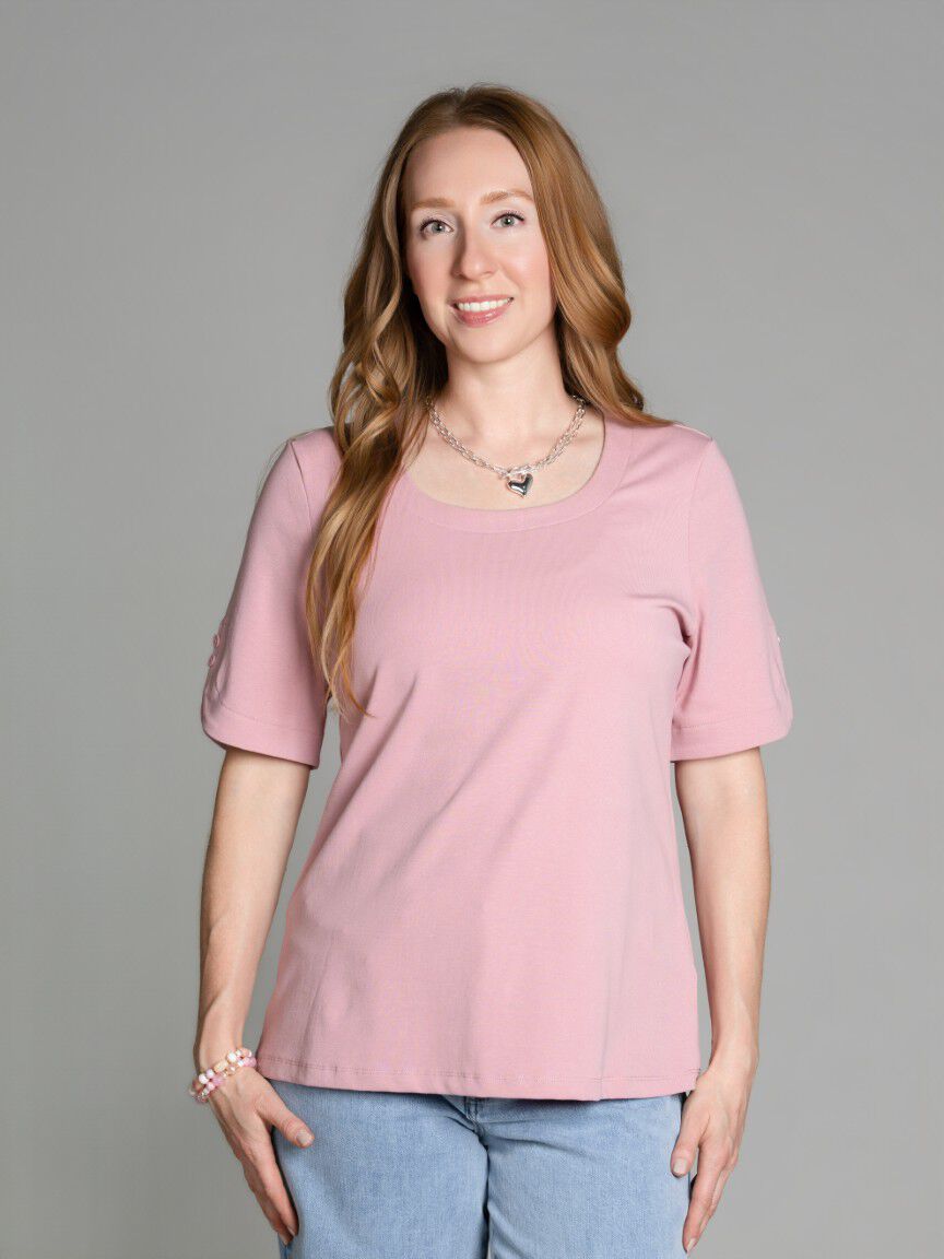 Round Neckline Short Sleeve Top