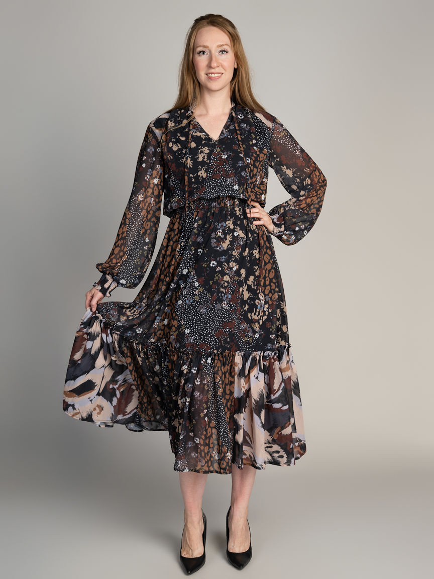 Sheer Sleeve Maxi Dress