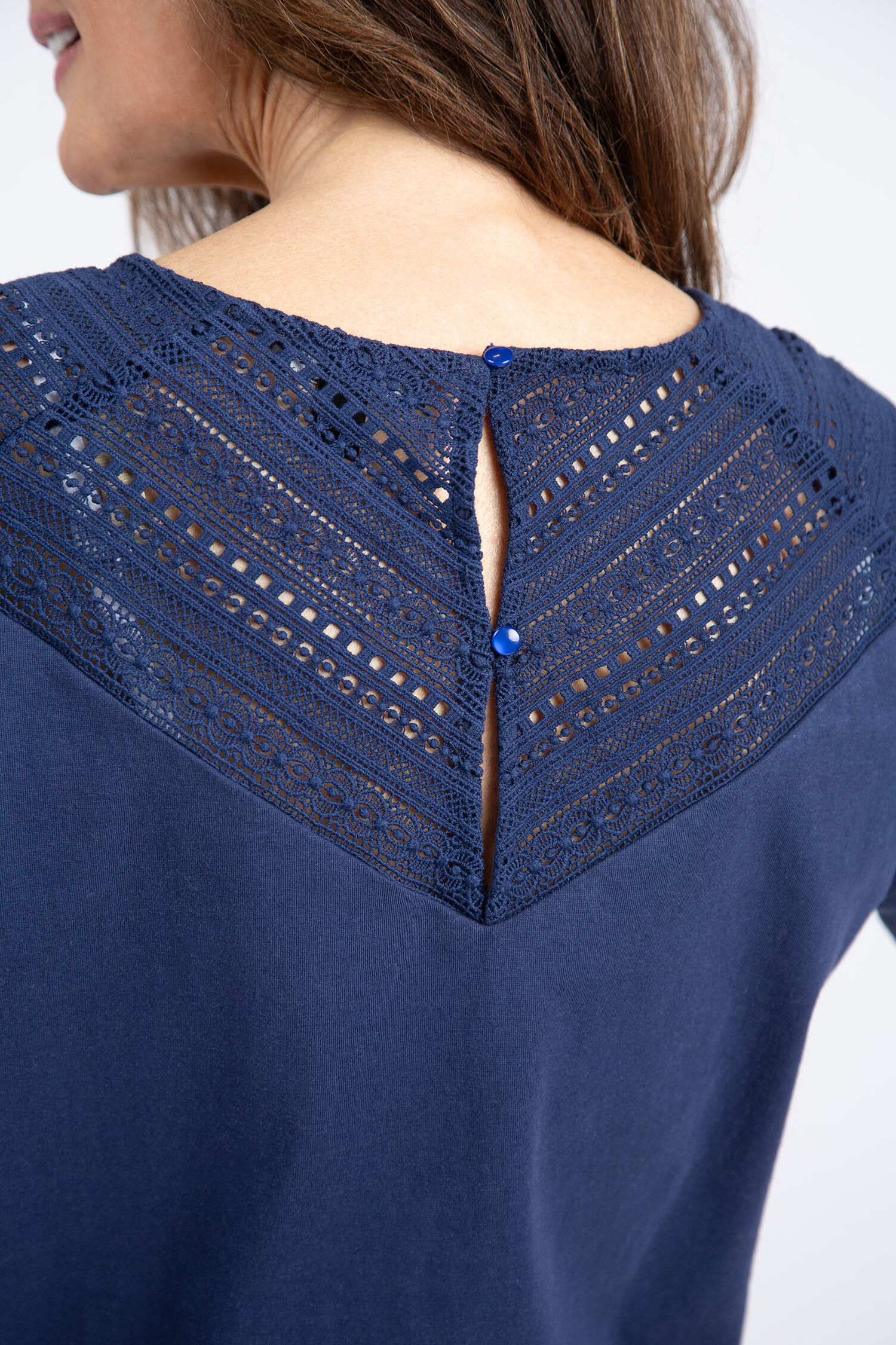 Short Sleeve Top w/ Lace Detail Image 4