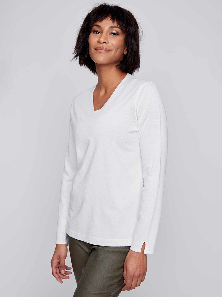 Long Sleeve V-Neck Sweater Image 2