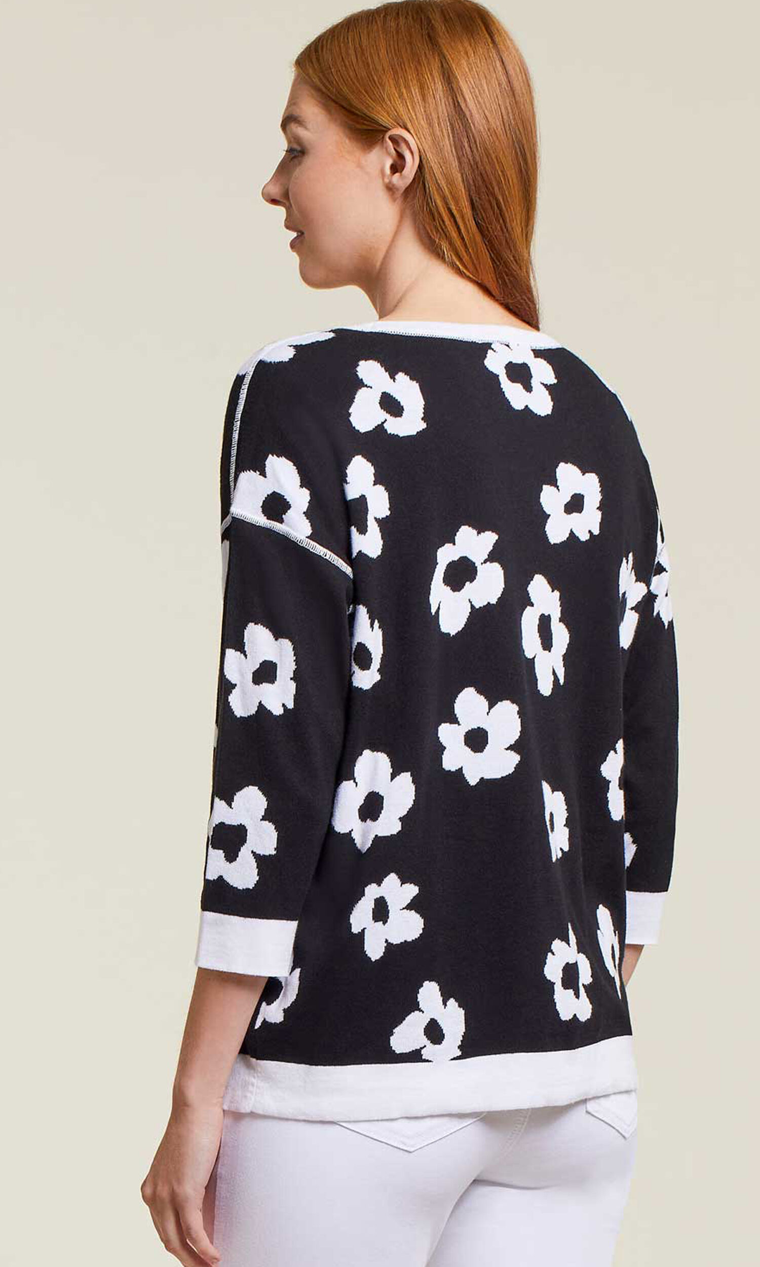 100% Cotton Reversible Daisy Sweater Image 2