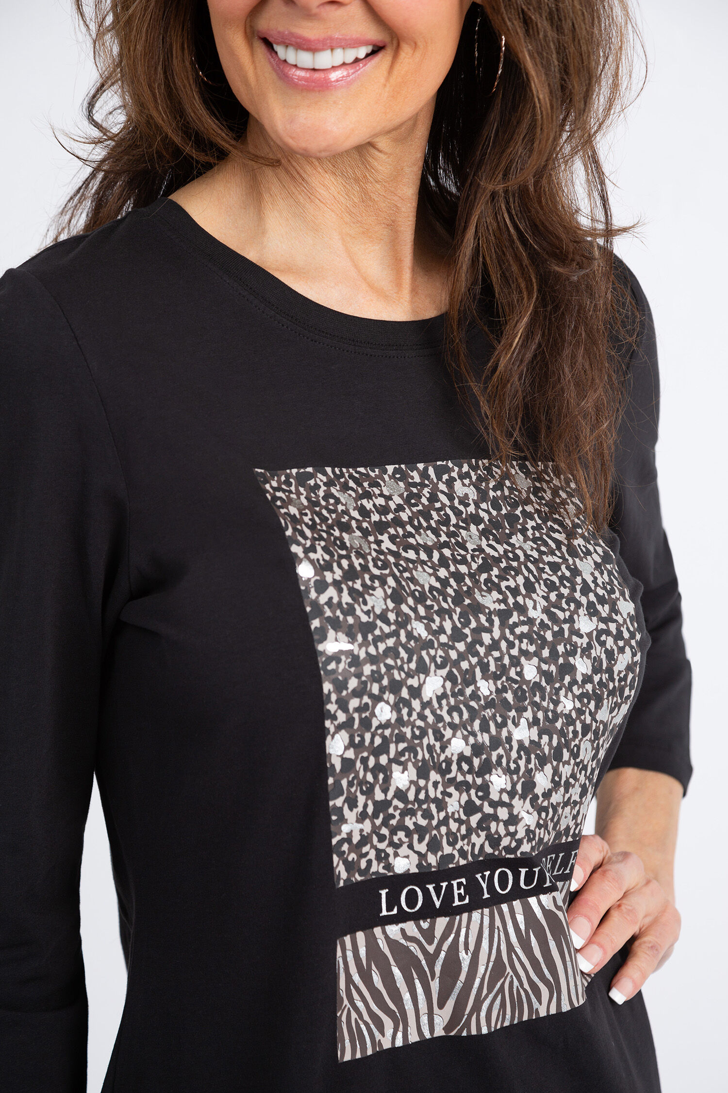 &frac34; Sleeve Love Yourself Tee Image 4