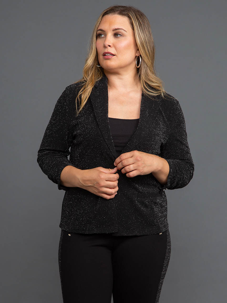 Sparkly &frac34; Sleeve Blazer Image 2