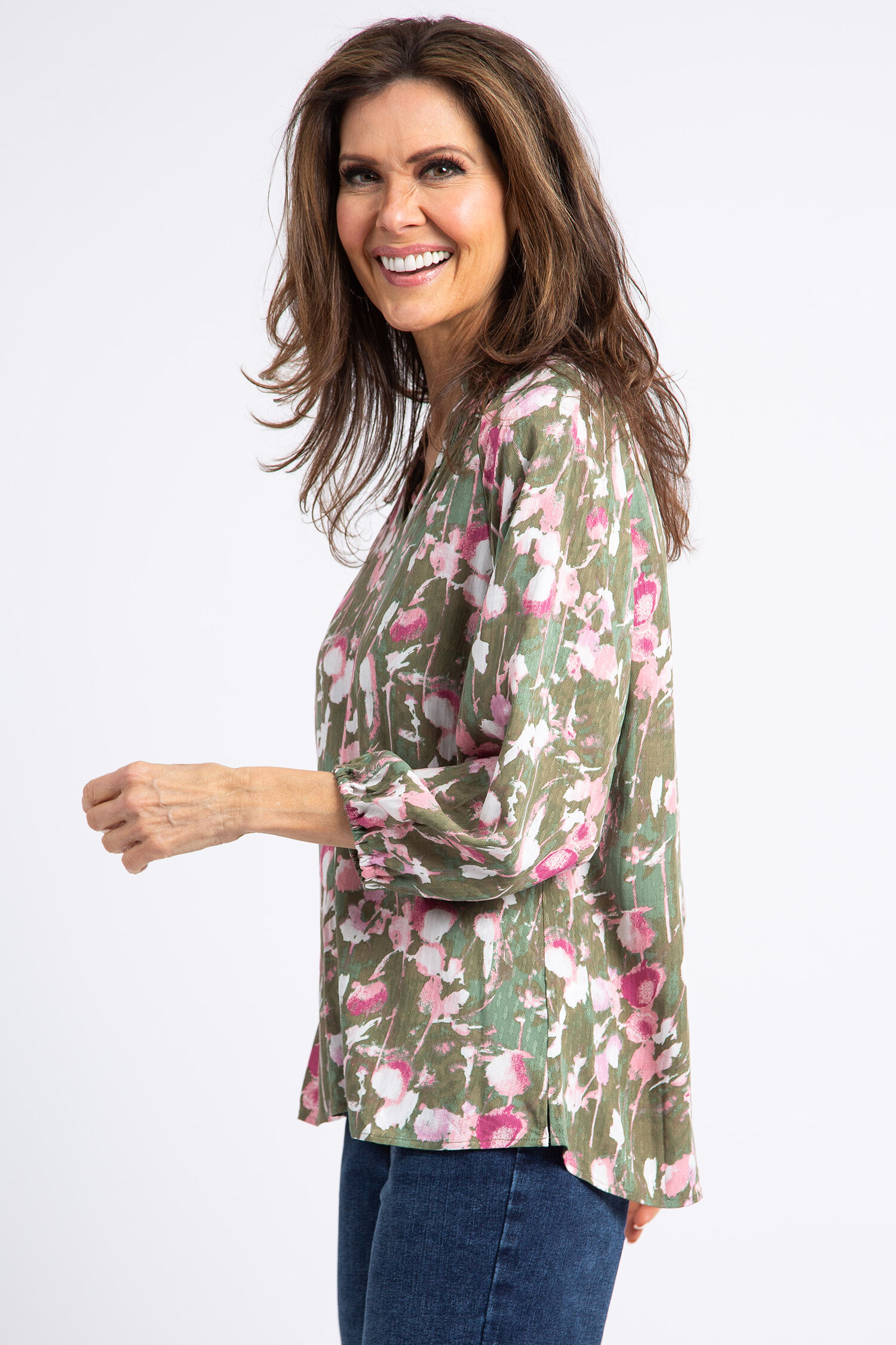 Ruffle Collar V-Neck Blouse Image 2