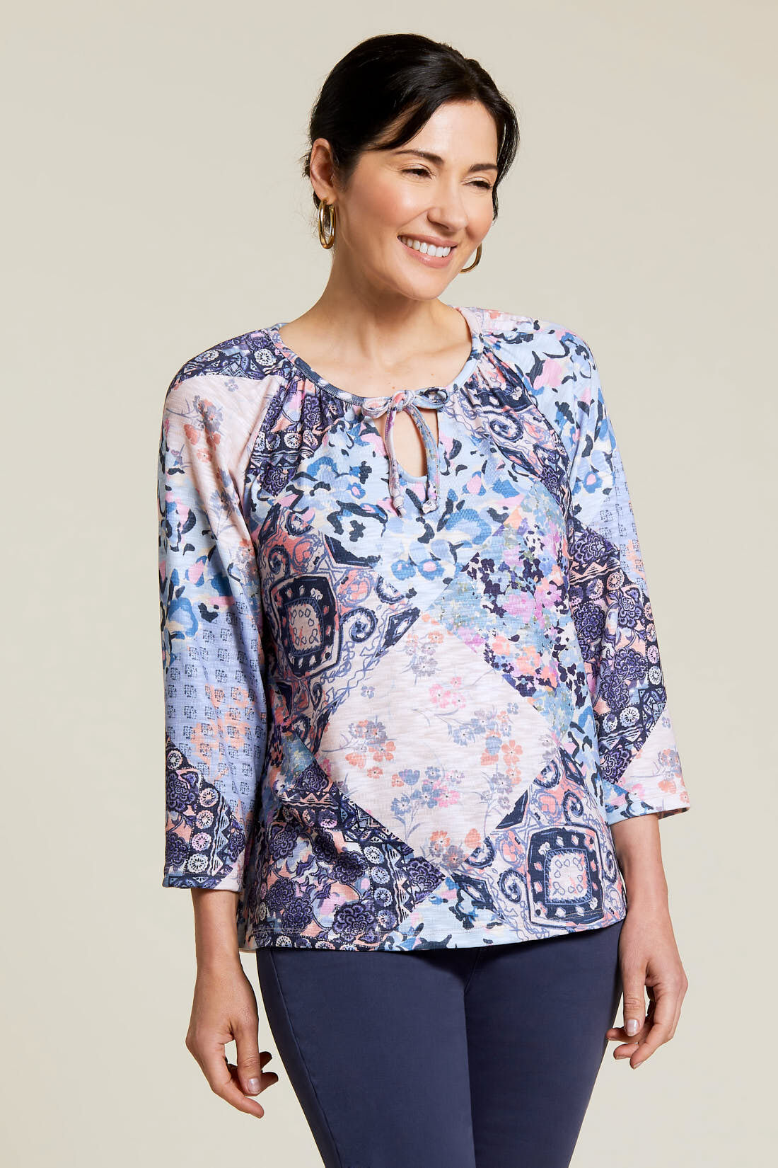 Keyhole Raglan Blouse  Image 1