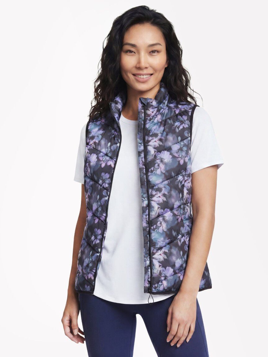 Sketchers Beige Print Puffer Vest  Image 1