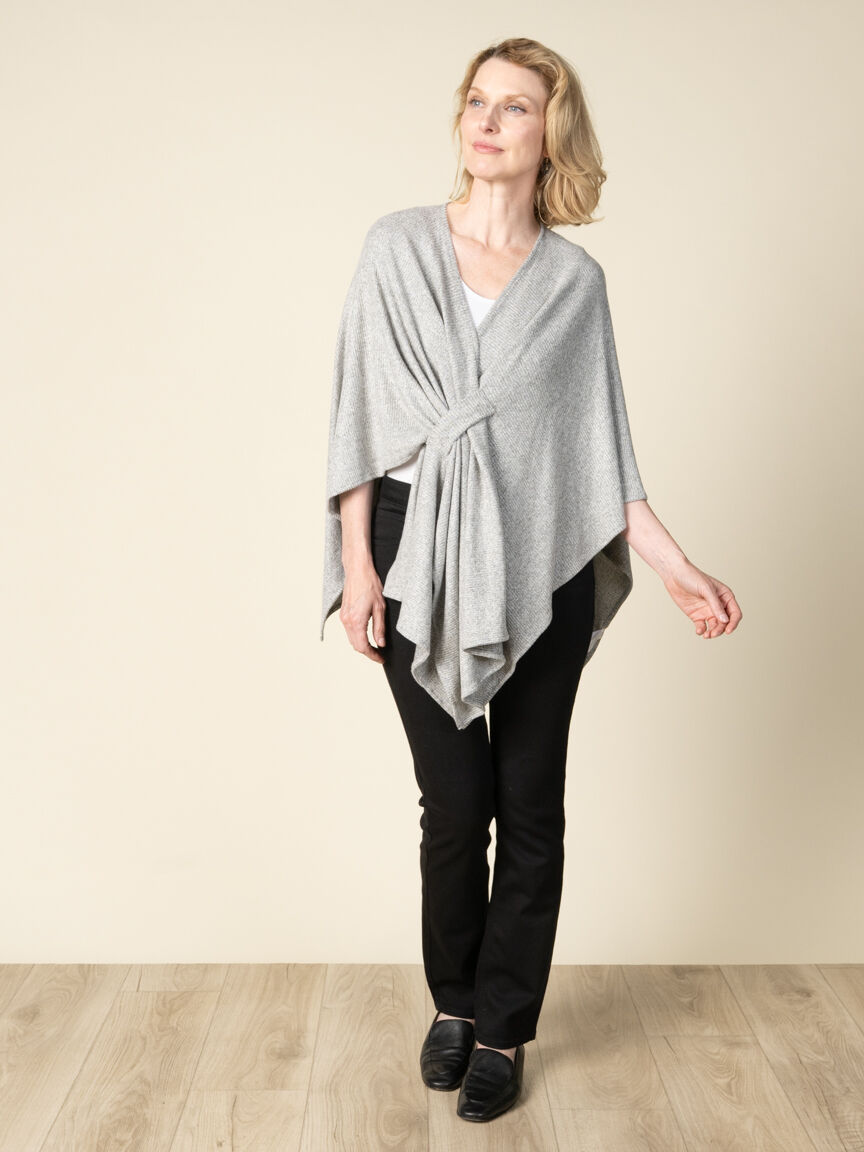 Knitted Cardigan Duster Poncho Image 4