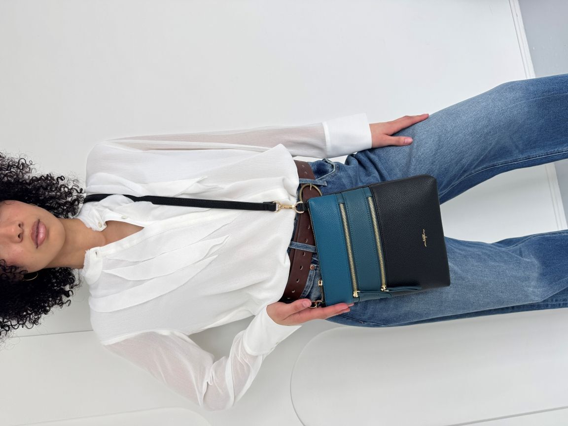 Multi Zipper Crossbody Purse Image 2