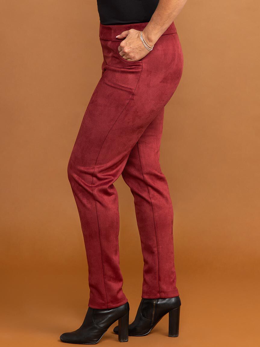 Suede Front Pocket Pants  Image 3