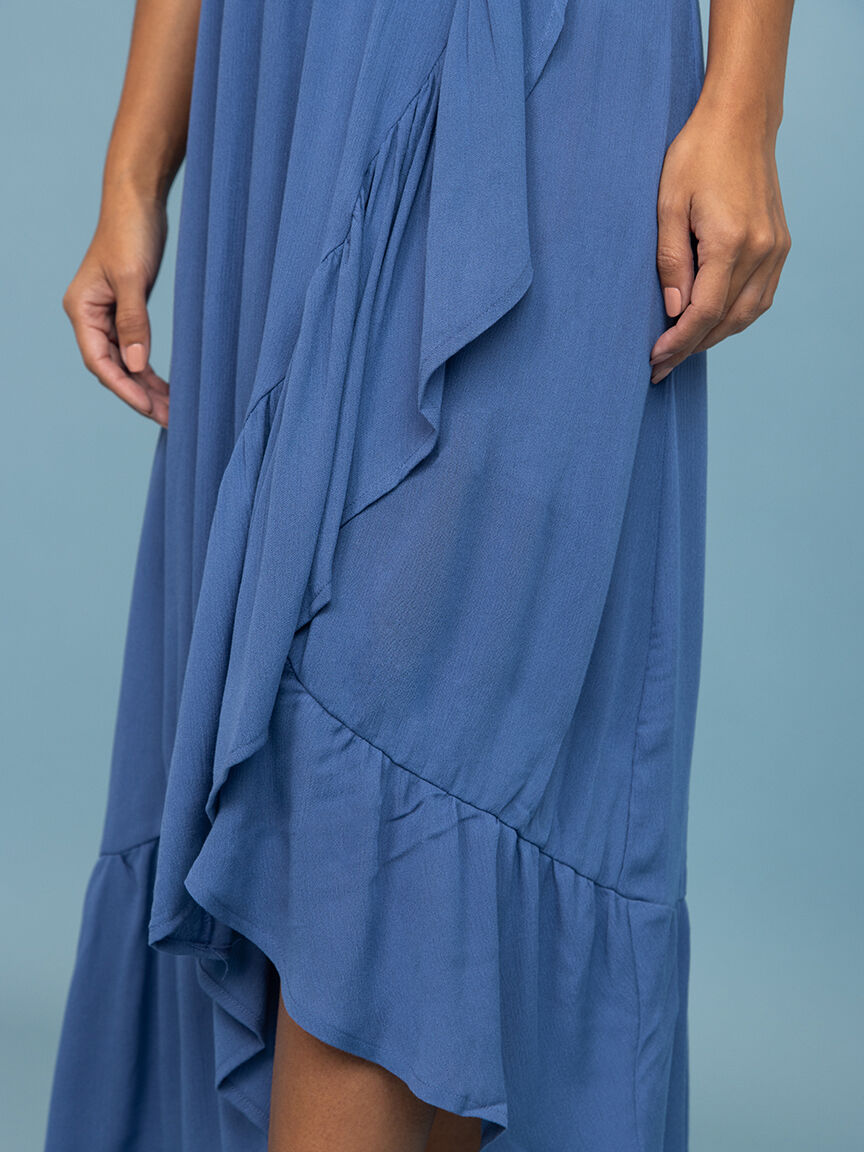 Crinkle Ruffle Trim Maxi Dress  Image 5