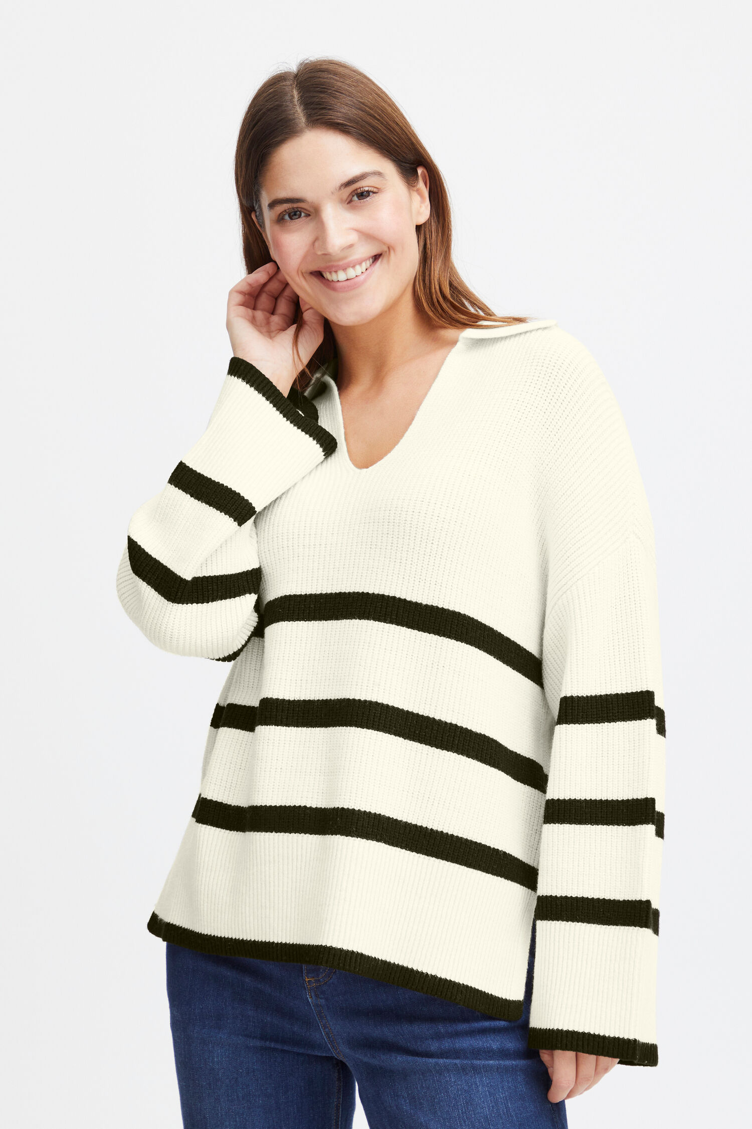 Collared V-Neck Pullover Image 1