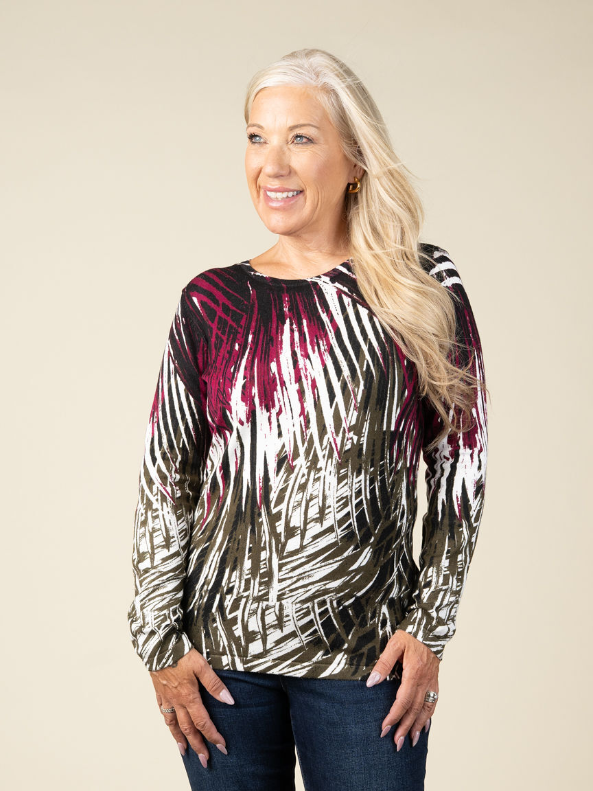 Long Sleeve Printed Crew Neck 