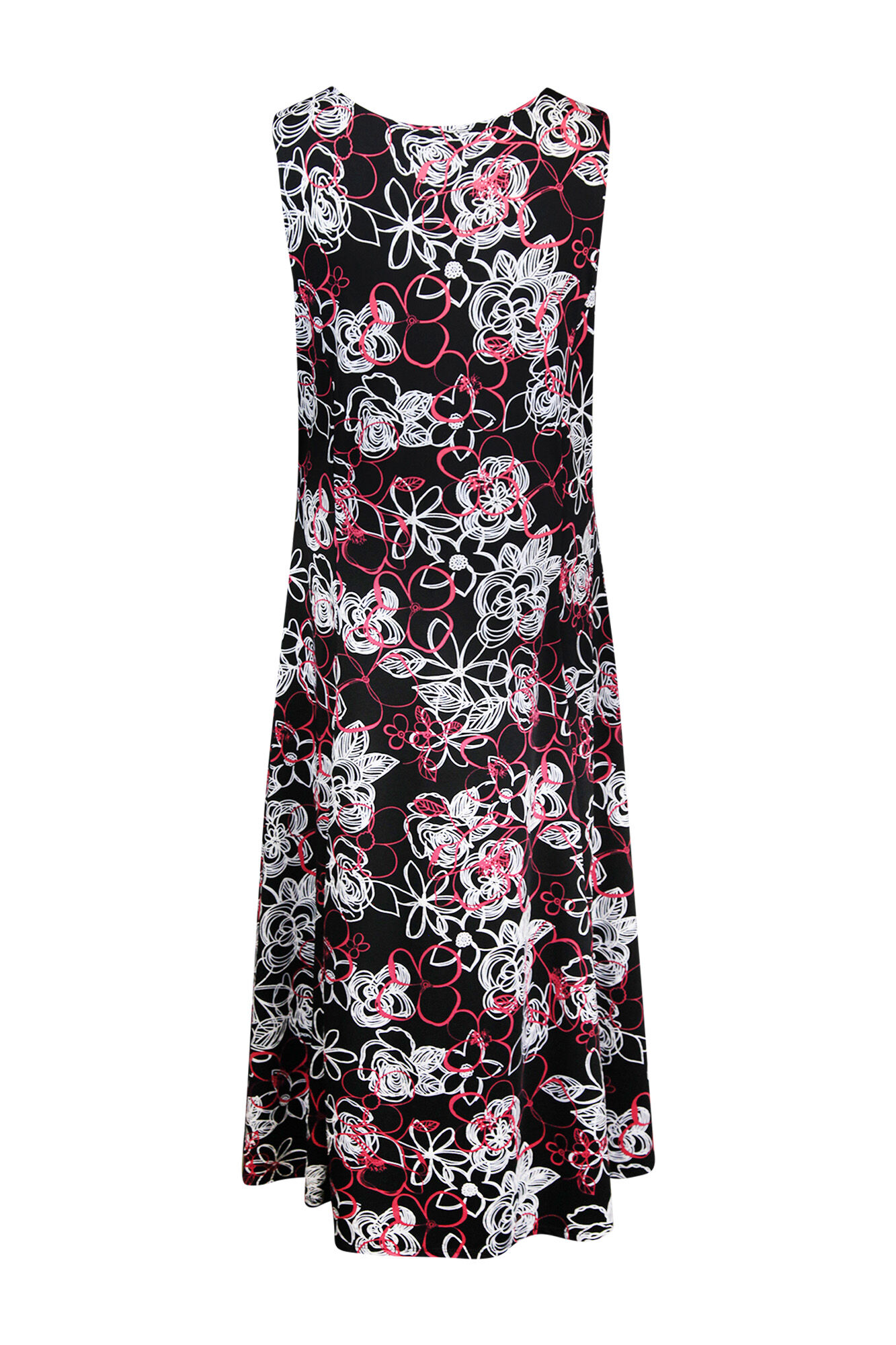 Sleeveless Puff Print Swing Dress Image 2