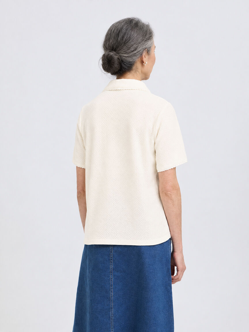 Short Sleeve Johnny Collar Top
