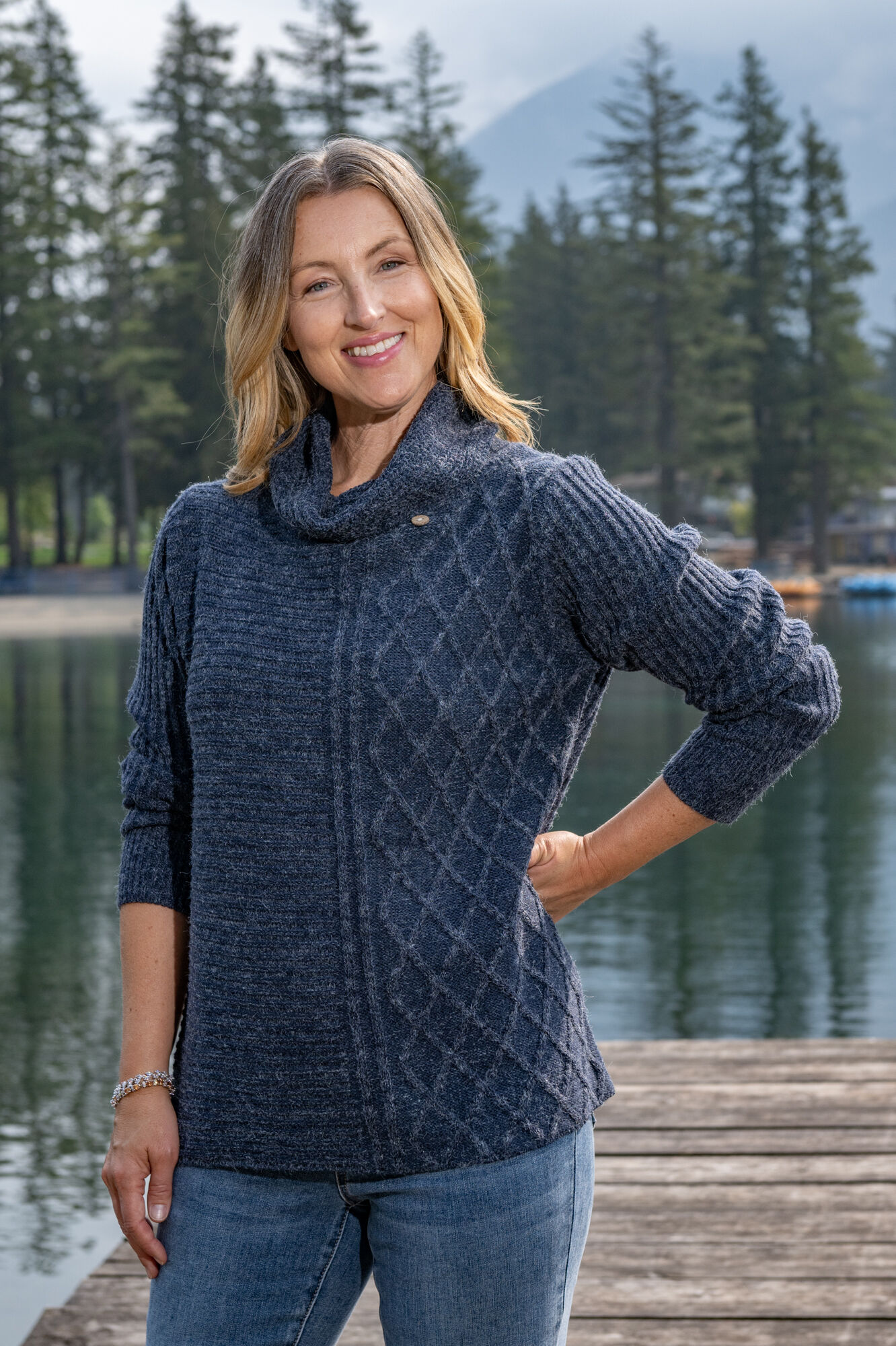 Cable-Knit Cowl Sweater Image 1