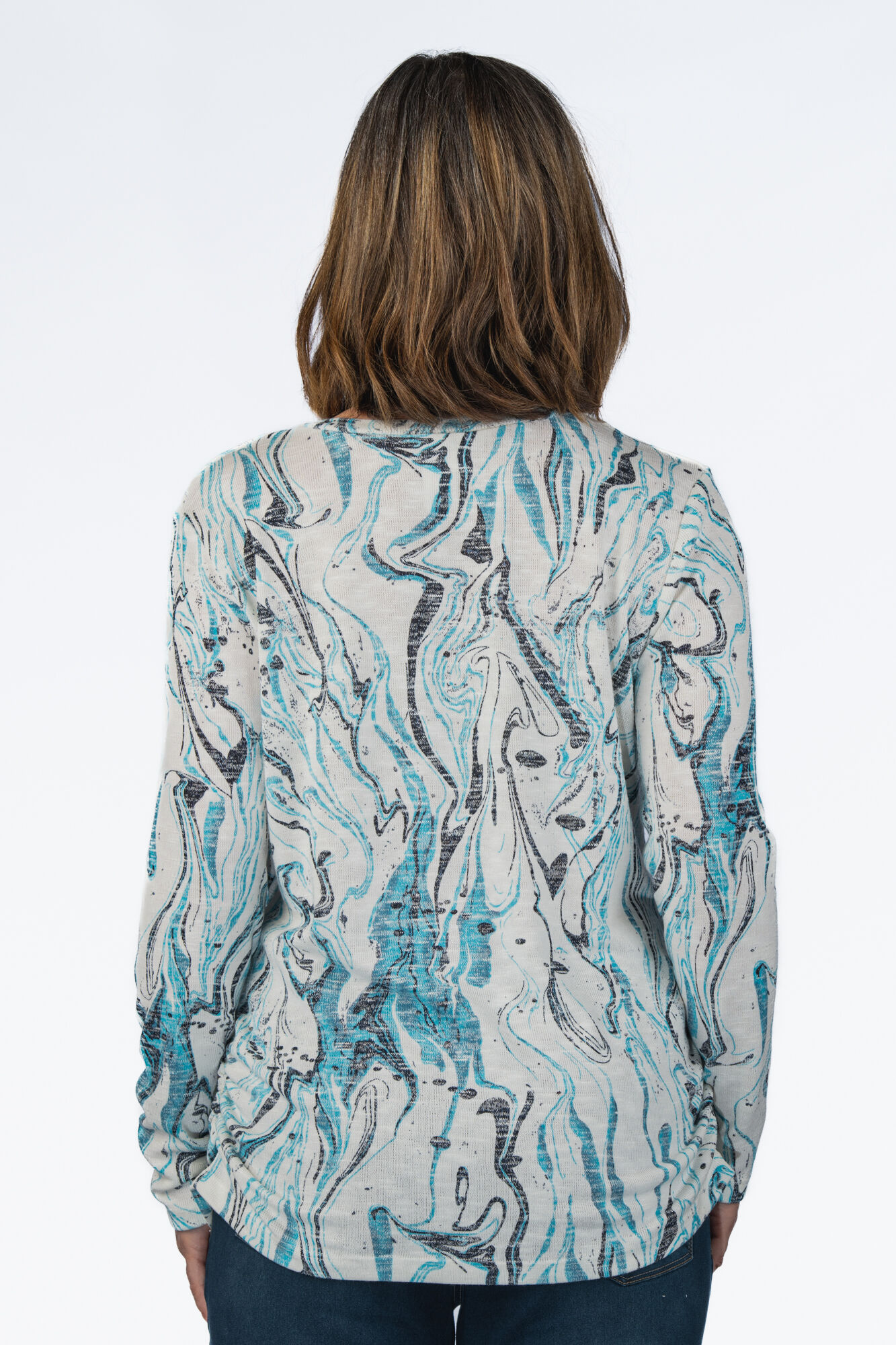 Marble V-Neck Top Image 2