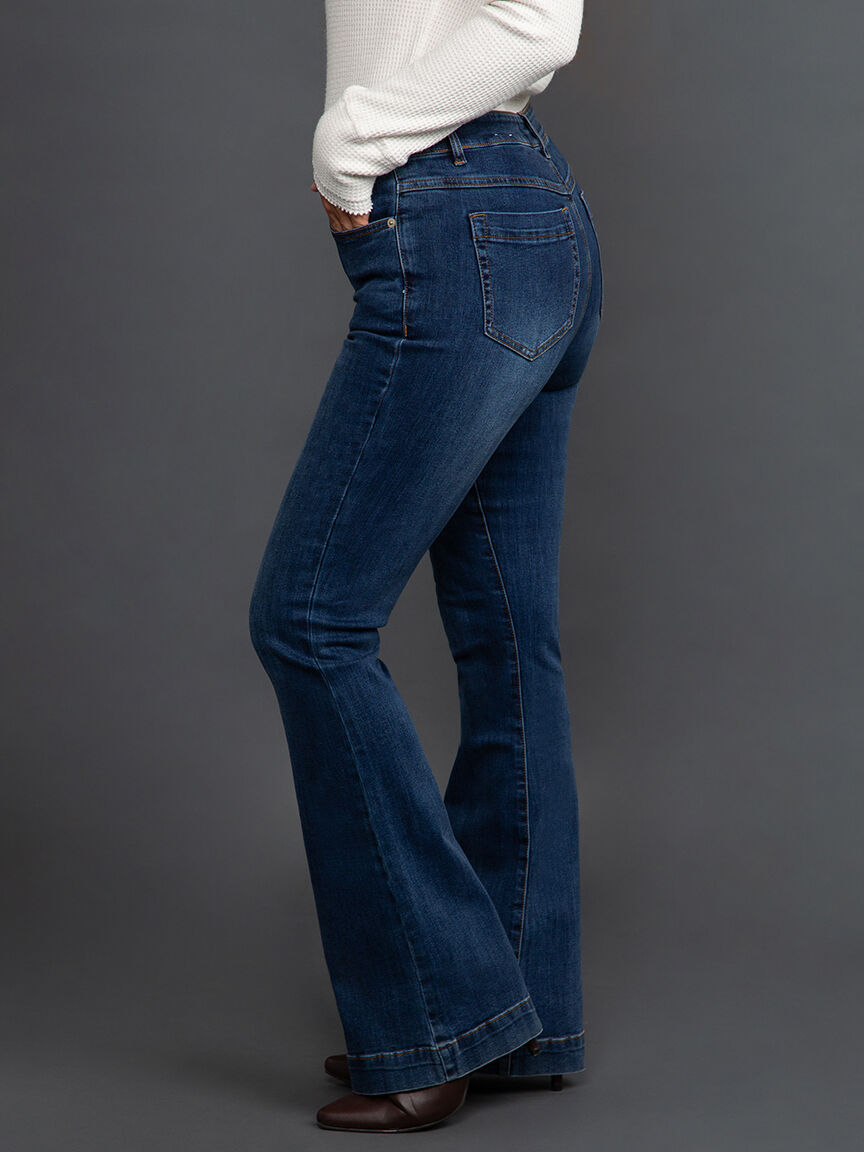 Audrey Pull-On Flare Jeans Image 3
