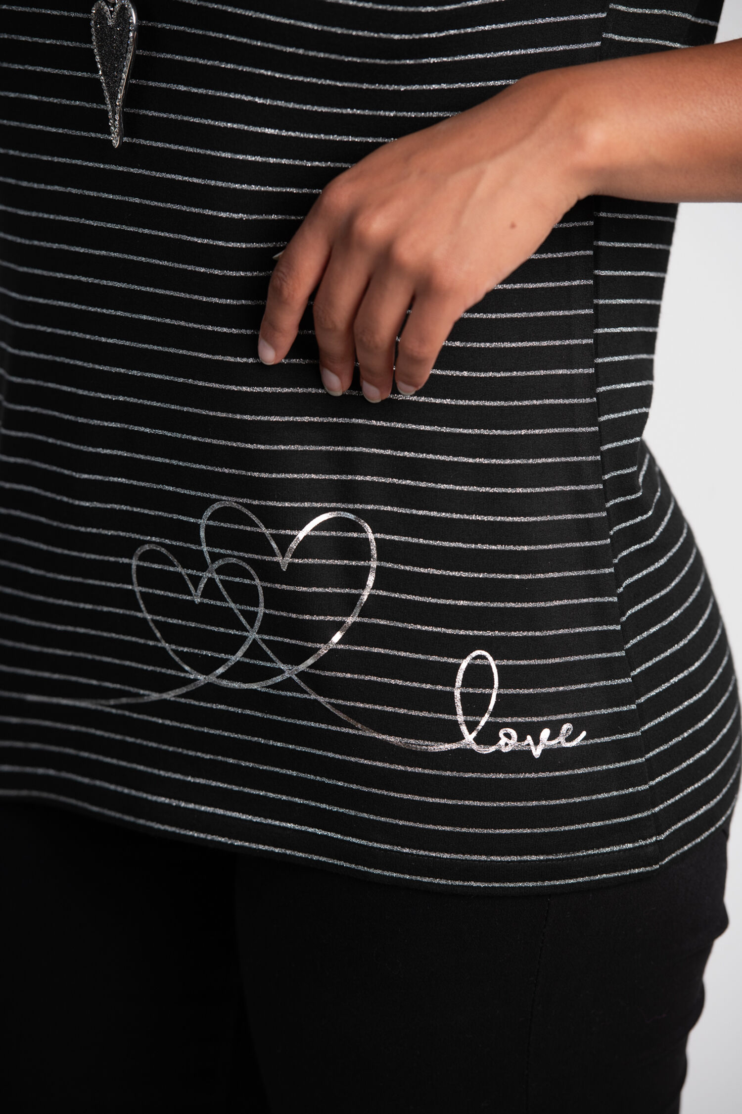 Lurex Stripe Long Sleeve Top  Image 4