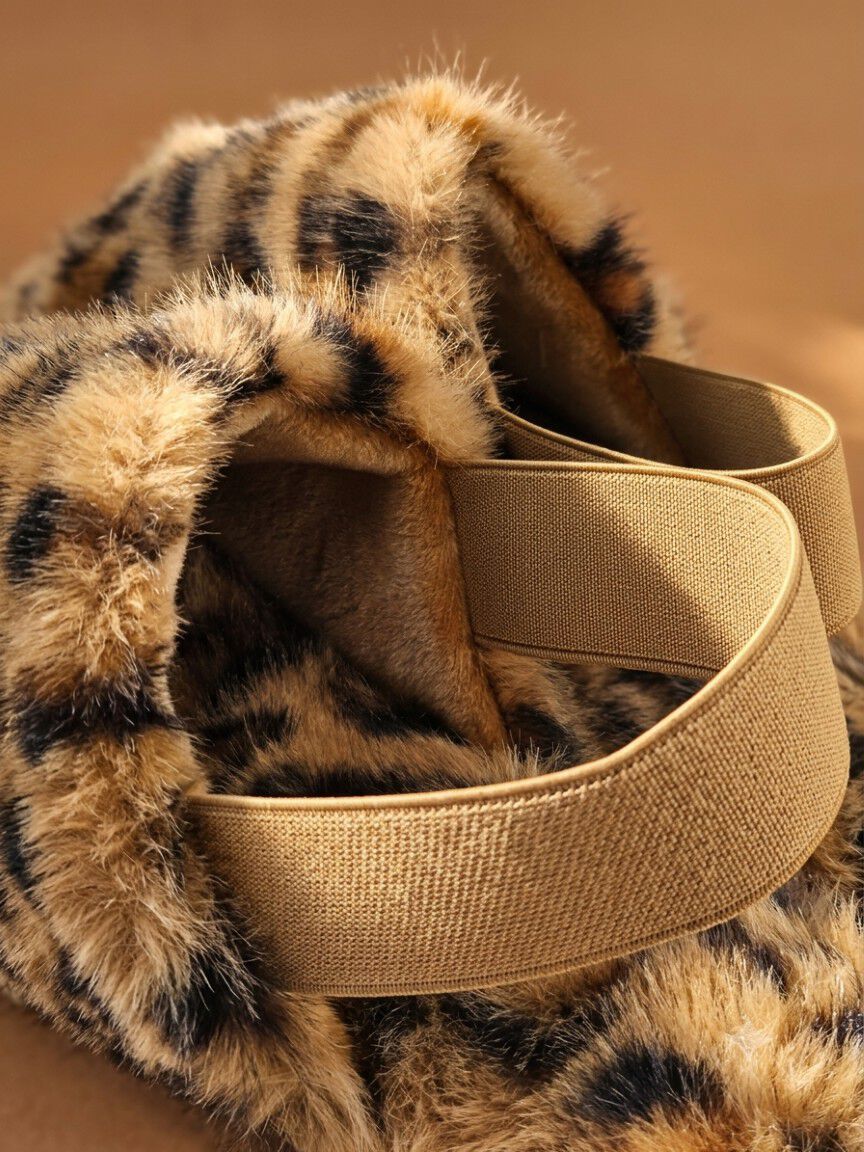 Elastic Back Faux Fur Slippers
