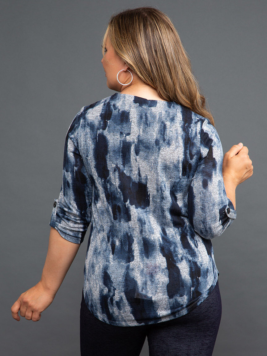 &frac34; Sleeve Printed Tunic Image 4