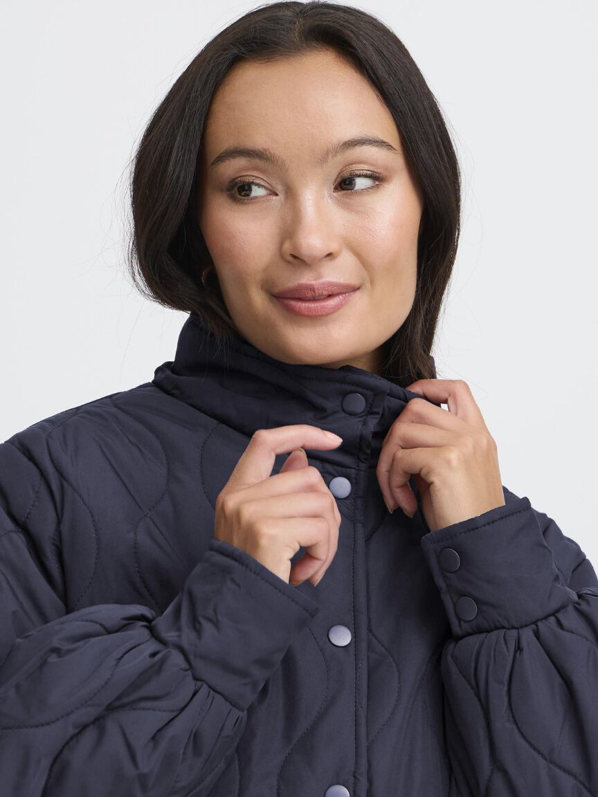 Quilted Snap Button Coat