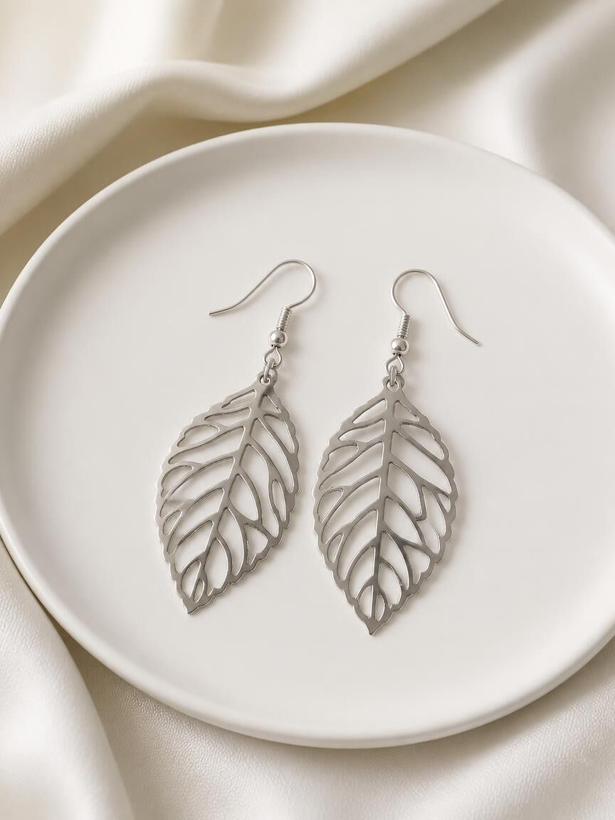 Double Leaf Necklace Image 2