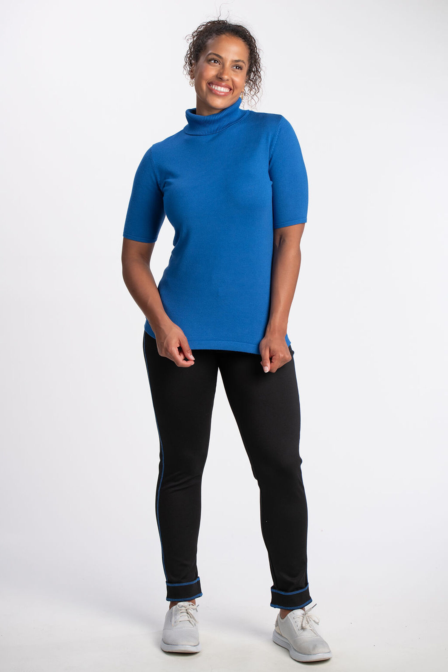 Elbow Sleeve Turtleneck Sweater Image 2