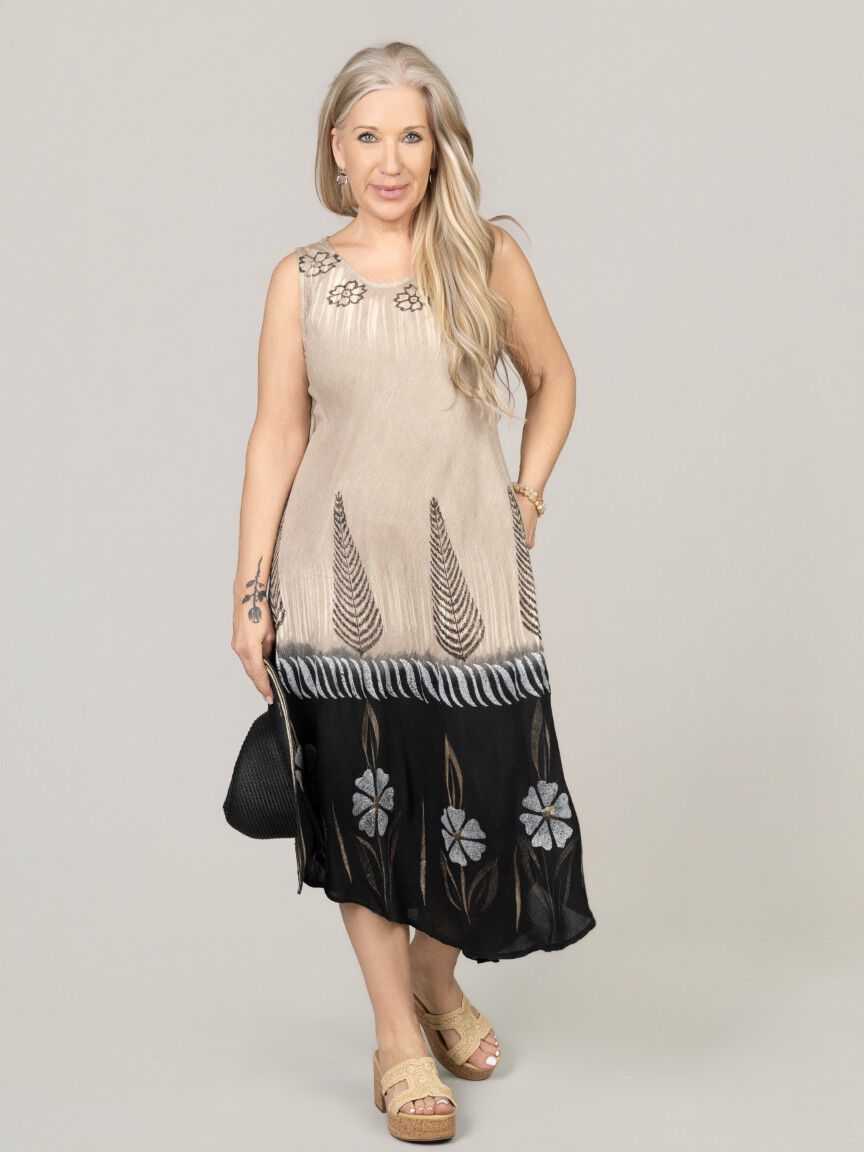 Sleeveless Tie Dye Midi Dress