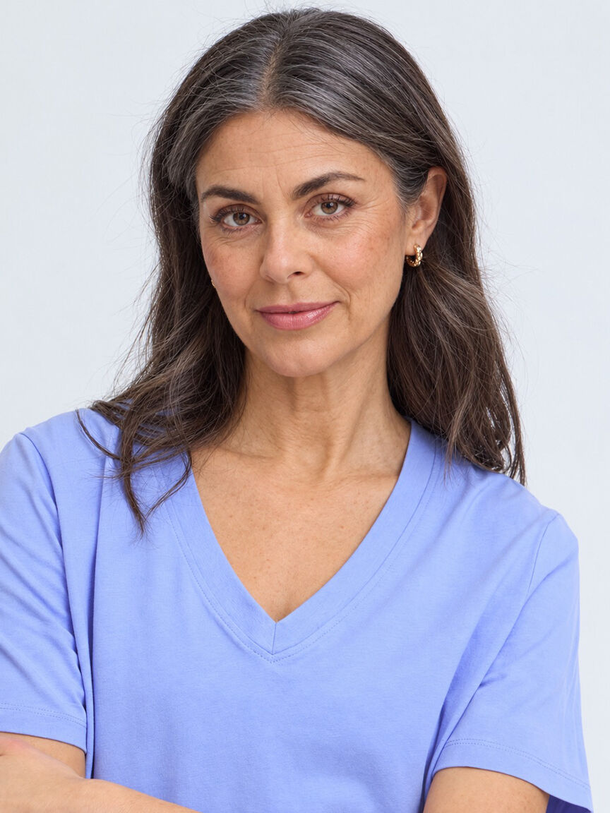 Short Sleeve V-Neck Cotton Shirt Image 3