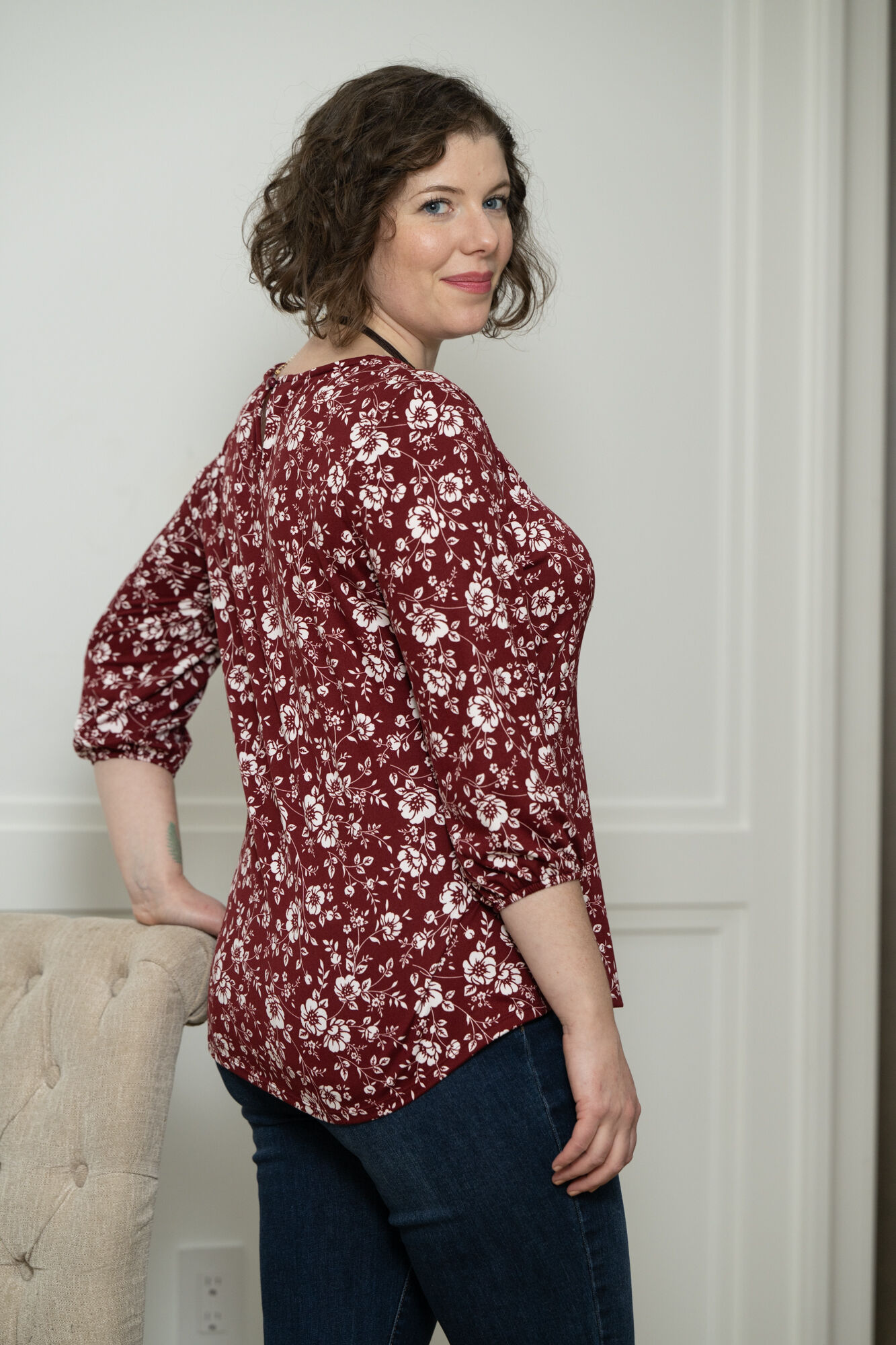 Floral Keyhole Top Image 2