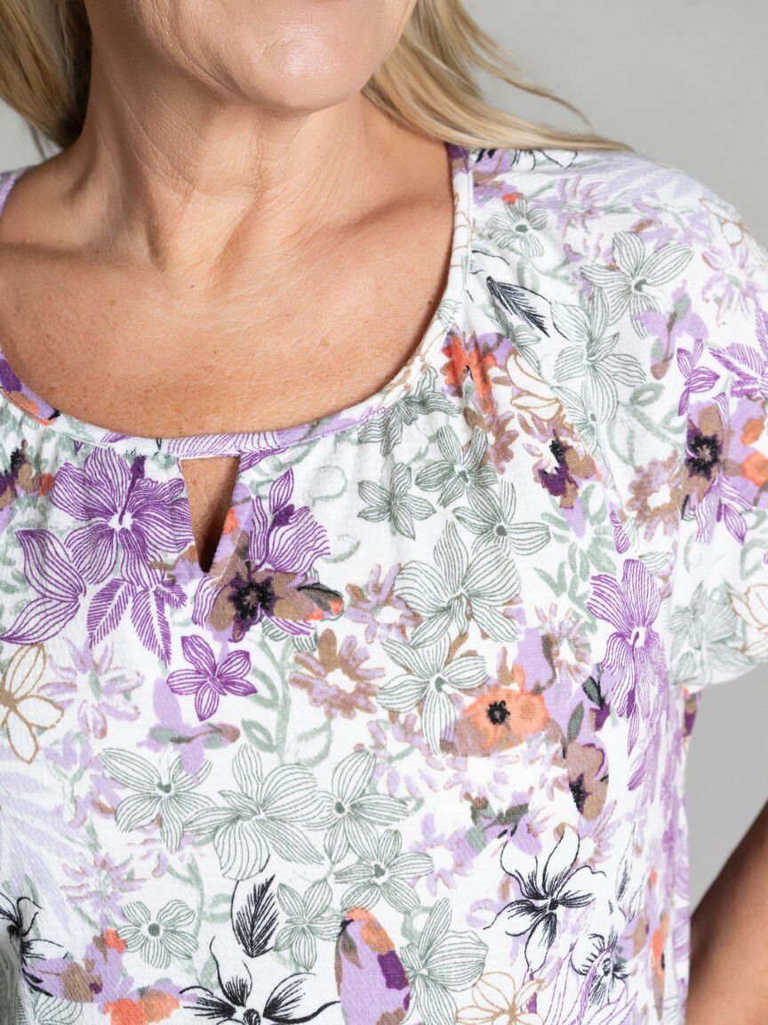 Short Sleeve Keyhole Top