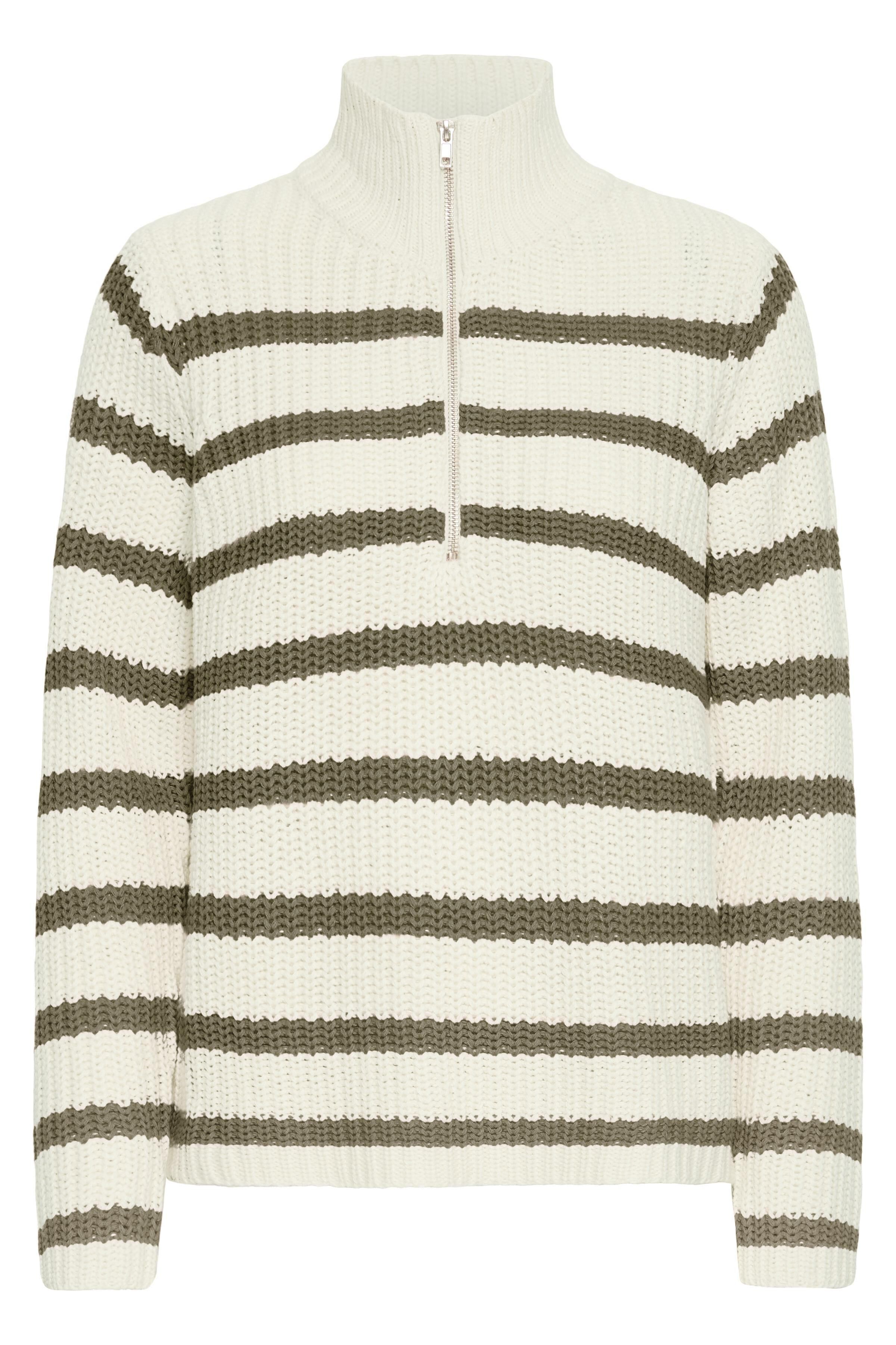 Long Sleeve Knit Sweater With 1/4 Zip-Up Front  Image 1