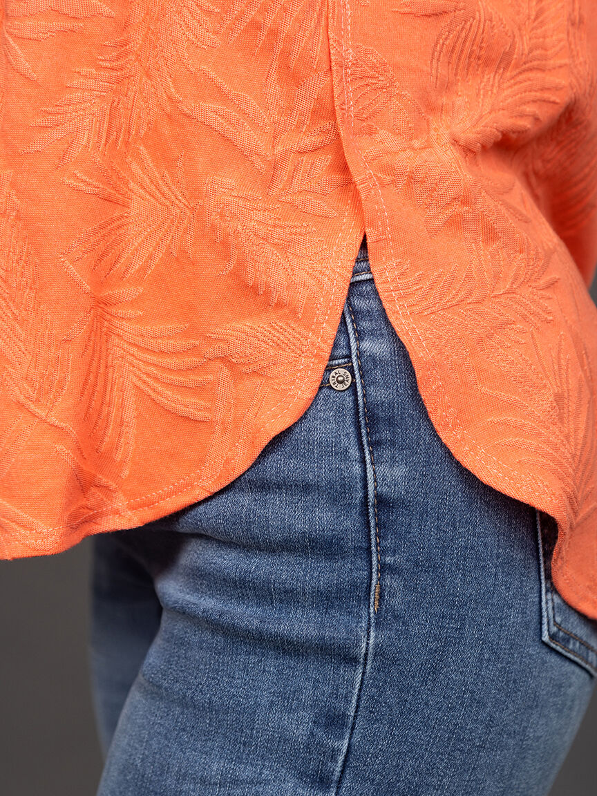 Foliage Jacquard Knit V-Neck Tank  Image 5